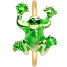 Load image into Gallery viewer, 20G 5/16 Gold Tone Green Tree Frog Nose Hoop
