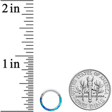 将图片加载到图库查看器，16G 5/16 Blue Synthetic Opal Bottom Curve Hinged Segment Ring
