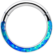 将图片加载到图库查看器，16G 5/16 Blue Synthetic Opal Bottom Curve Hinged Segment Ring
