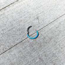 Load image into Gallery viewer, 16G 3/8 Aqua Synthetic Opal Bottom Curve Hinged Segment Ring
