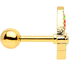 Load image into Gallery viewer, 16G 1/4 Gold Tone Mosaic Butterfly Cartilage Tragus Earring
