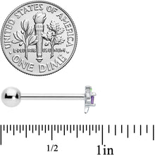 将图片加载到图库查看器，Green Purple Gem Dragonfly Barbell Tongue Ring
