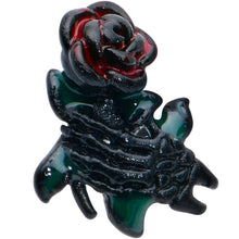 将图片加载到图库查看器，16G 1/4 Black Skeleton Flower Halloween Cartilage Tragus Earring
