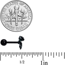 将图片加载到图库查看器，16G 1/4 Black Skeleton Flower Halloween Cartilage Tragus Earring
