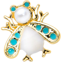 Load image into Gallery viewer, 16G 1/4 White Gem Gold Tone Snow Bug Cartilage Tragus Earring
