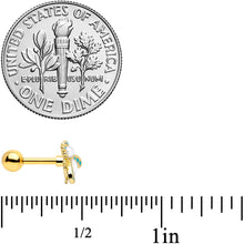 Load image into Gallery viewer, 16G 1/4 White Gem Gold Tone Snow Bug Cartilage Tragus Earring
