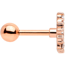 Load image into Gallery viewer, 16G 1/4 Clear CZ Gem Rose Gold Tone Geometric Web Tragus Earring
