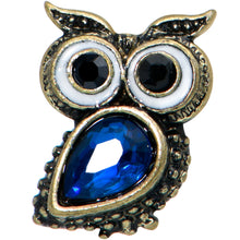Load image into Gallery viewer, 16G 5/16 Blue Gem Gold Tone Wide Eyed Owl Labret Monroe Tragus
