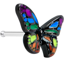 将图片加载到图库查看器，20G 1/4 Pride Rainbow Butterfly Nose Bone
