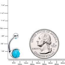 Load image into Gallery viewer, Blue Turquoise Stone Claw Belly Ring

