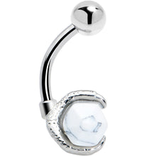 Load image into Gallery viewer, White Howlite Stone Claw Belly Ring
