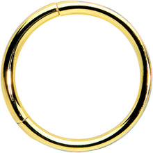Load image into Gallery viewer, 16G 3/8 White Synth Opal Gold Hue Sleek Forward Face Segment Ring
