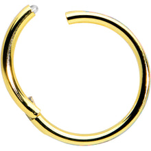 Load image into Gallery viewer, 16G 3/8 White Synth Opal Gold Hue Sleek Forward Face Segment Ring
