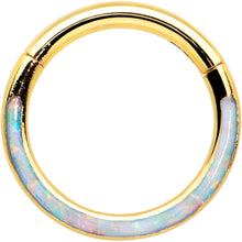 将图片加载到图库查看器，16G 5/16 Synth Opal Gold Tone Bottom Curve Hinged Segment Ring

