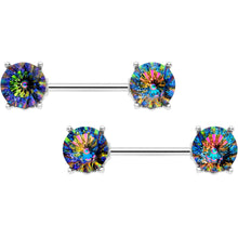 Load image into Gallery viewer, 14G 9/16 Vitrail Gem Simply Elegant Barbell Nipple Ring Set
