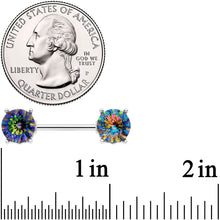 Load image into Gallery viewer, 14G 9/16 Vitrail Gem Simply Elegant Barbell Nipple Ring Set
