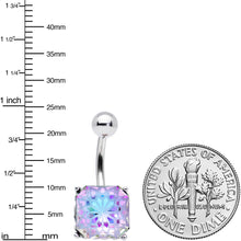 将图片加载到图库查看器，Aurora Gem Square Stylish Elegance Mandala Flower Belly Ring

