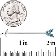 Load image into Gallery viewer, 14G Clear Blue CZ Gem Branch Butterfly Industrial Barbell 38mm

