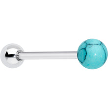 Load image into Gallery viewer, Blue Turquoise Blues Beauty Barbell Tongue Ring
