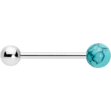 Load image into Gallery viewer, Blue Turquoise Blues Beauty Barbell Tongue Ring
