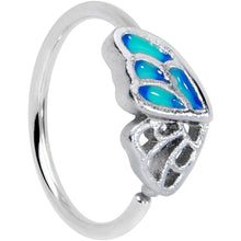 Load image into Gallery viewer, 20G 5/16 Simple Blue Wing Butterfly Nose Hoop
