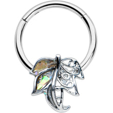 将图片加载到图库查看器，16G 3/8 Openwork Autumn Leaf Hinged Segment Ring

