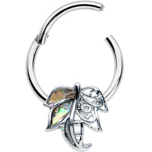 将图片加载到图库查看器，16G 3/8 Openwork Autumn Leaf Hinged Segment Ring
