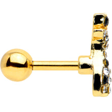 Load image into Gallery viewer, 16G 1/4 Black Gem Gold Tone Decadent Deer Cartilage Tragus
