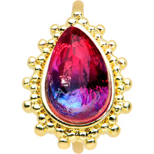 Load image into Gallery viewer, 20G 5/16 Purple Tourmaline Gold Tone Drop Nose Hoop

