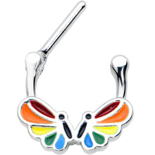 将图片加载到图库查看器，16G 5/16 Pride Rainbow Stripes Butterfly Cartilage Clicker
