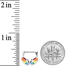 将图片加载到图库查看器，16G 5/16 Pride Rainbow Stripes Butterfly Cartilage Clicker
