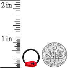 将图片加载到图库查看器，16G 3/8 Black Red Coffin Halloween Segment Ring
