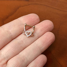 Load image into Gallery viewer, 16G 5/16 Clear CZ Gem Rose Gold Tone Infinity Heart Clicker
