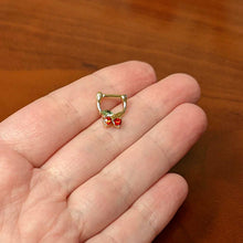 将图片加载到图库查看器，16G 5/16 Red Green Gem Gold Tone Tasty Cherry Cartilage Clicker
