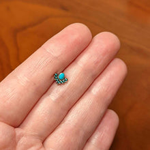 Load image into Gallery viewer, 16G 5/16 Blue Turquoise Stone Shield Labret Monroe Tragus
