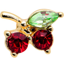 Load image into Gallery viewer, 16G 5/16 Red Gem Gold Hue Tasty Cherry Fruit Labret Monroe Tragus
