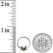 将图片加载到图库查看器，16G 3/8 Tiny Ladybug Leaves Hinged Segment Ring
