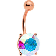 将图片加载到图库查看器，Aurora Gem Rose Gold Tone Simply Elegant Style Belly Ring
