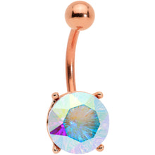 将图片加载到图库查看器，Aurora Gem Rose Gold Tone Simply Elegant Style Belly Ring
