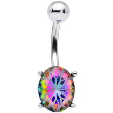 将图片加载到图库查看器，Vitrail Gem Oval Flower Mandala Stylish Elegance Belly Ring
