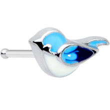 Load image into Gallery viewer, 20G 1/4 Happy Little Blue Bird Nose Bone
