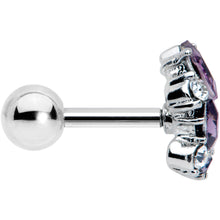 Load image into Gallery viewer, 16G 1/4 Clear Purple Gem Abstract Elegance Cartilage Tragus
