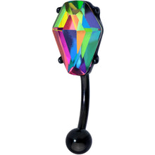 将图片加载到图库查看器，Aurora Gem Black Coffin Halloween Top Mount Belly Ring

