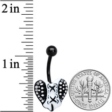 将图片加载到图库查看器，Clear Gem Black White Corset Heart Valentines Day Belly Ring
