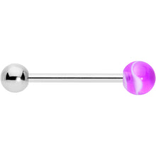Load image into Gallery viewer, Purple Amethyst Top End Barbell Tongue Ring
