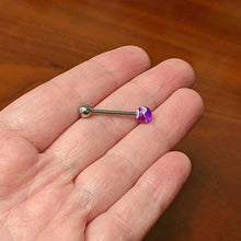 Load image into Gallery viewer, Purple Amethyst Top End Barbell Tongue Ring
