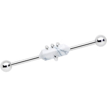 Load image into Gallery viewer, 14G White Howlite Claw Industrial Barbell 38mm
