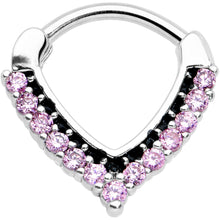 Load image into Gallery viewer, 16G 5/16 Pink CZ Gem Classic Chevron Cartilage Clicker

