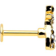 Load image into Gallery viewer, 16G 5/16 Black Gem Gold Tone Decadent Deer Labret Monroe Tragus
