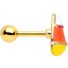 Load image into Gallery viewer, 16G 1/4 Gold Tone Candy Corn Halloween Cartilage Tragus Earring
